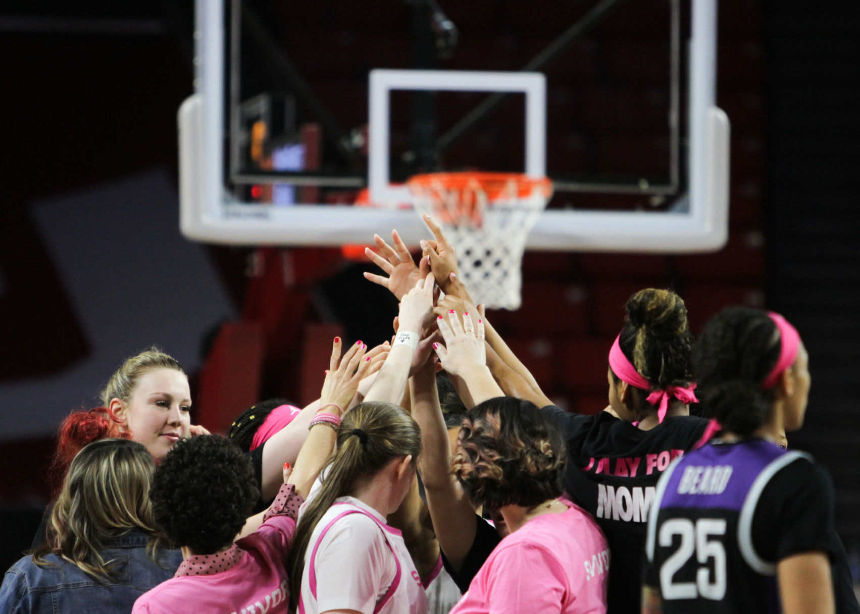 OU Women's Basketball Team Huddle